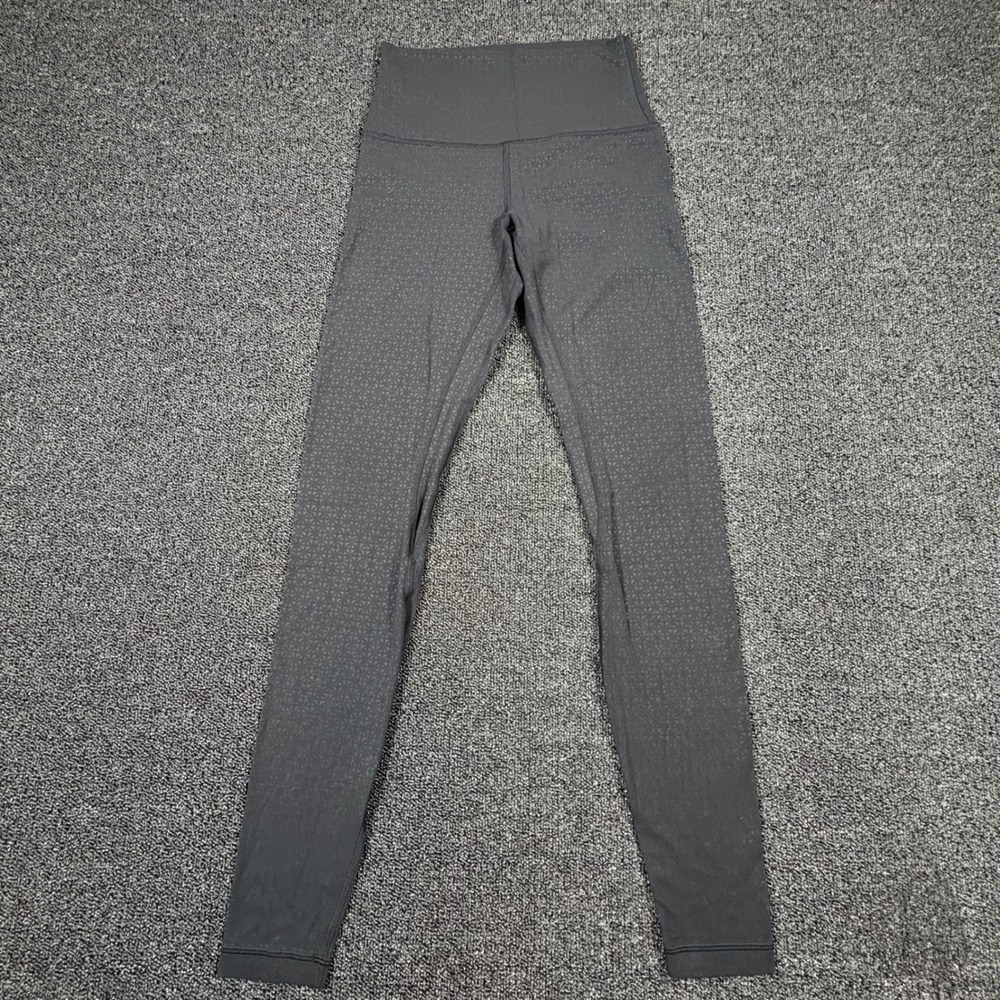 Lululemon Align High Rise Leggings Womens 2 Black Geometric Pattern Yoga Pants
